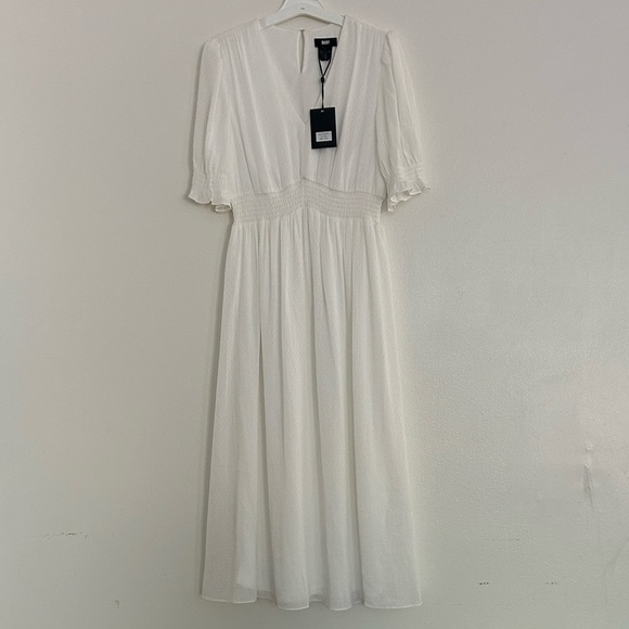 NWT DKNY White V-Neck Dress - Picture 2 of 10